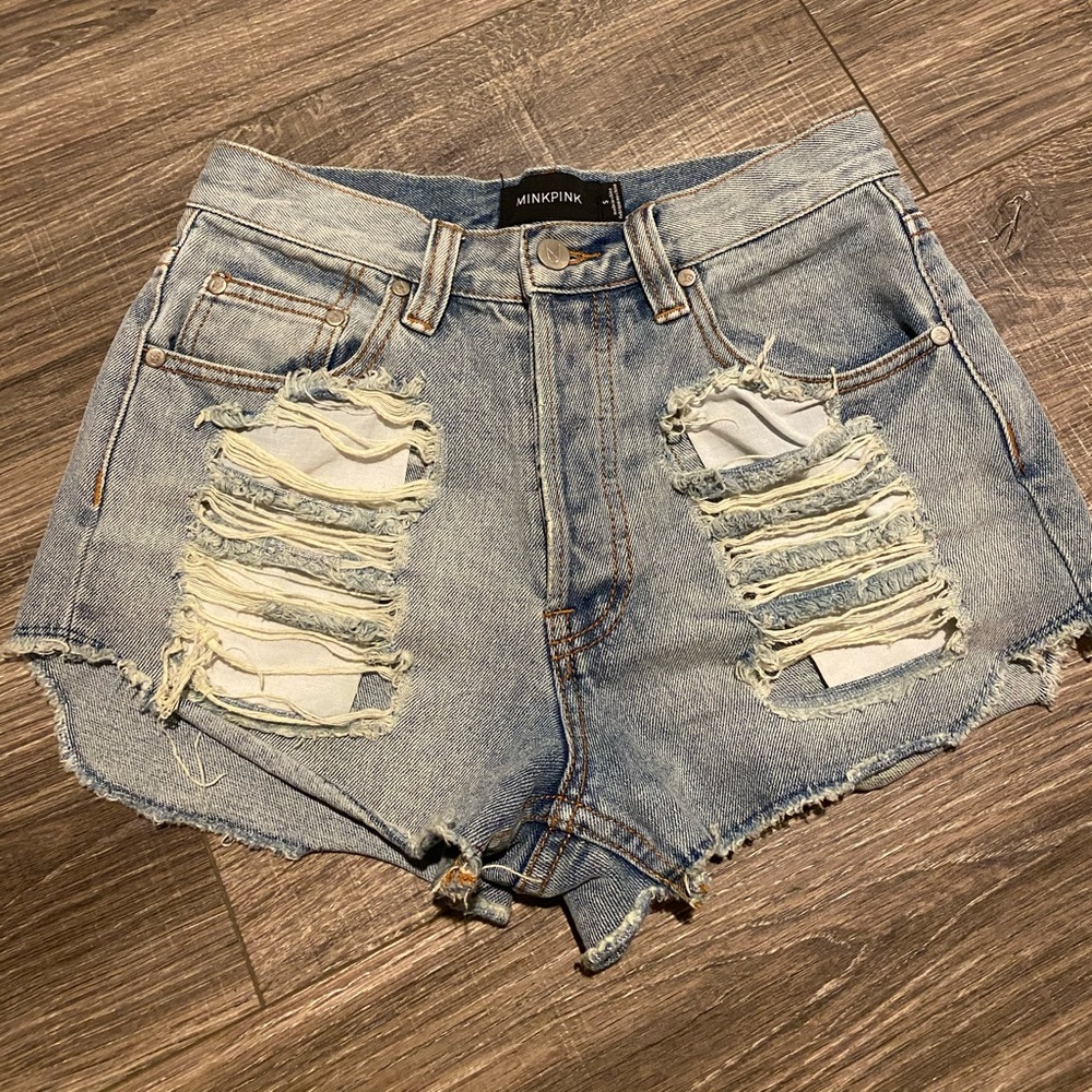 Mink pink denim shorts.  Worn a couple times!